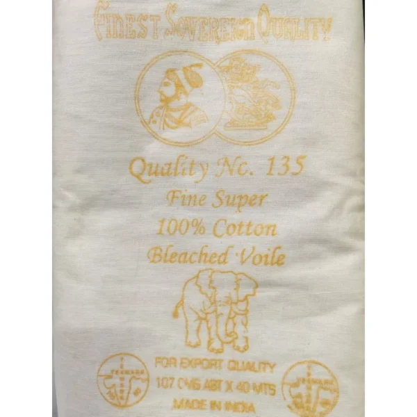 100% Cotton Bleached Voile Fabric – 40 m