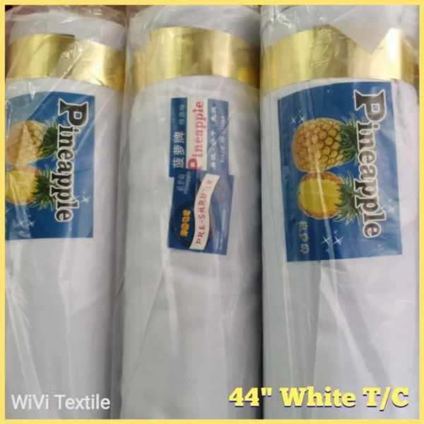 White TC Fabric – 60 Yards