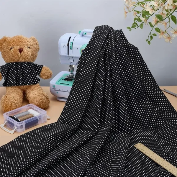 S1a29e856ec7044d2adbacfbea3b4658ab.webp Black & White Polka Dot Cotton Fabric – 1.09 Yard