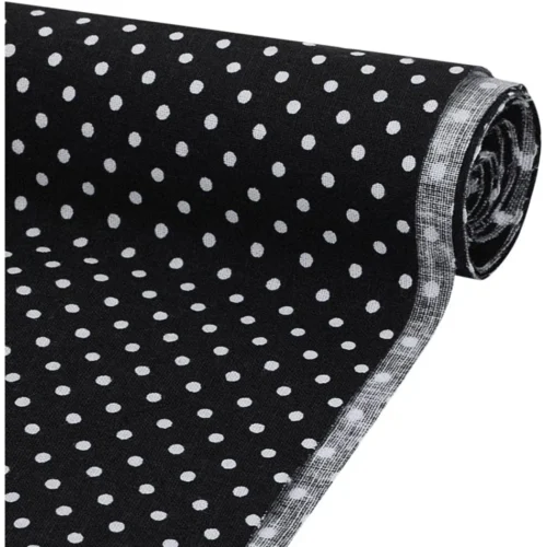 Black & White Polka Dot Cotton Fabric – 1.09 Yard