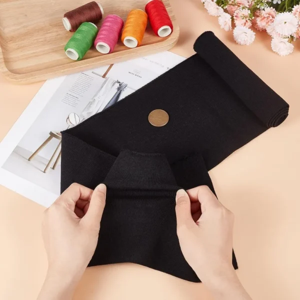S25dfb7d955f4465caa2127ce99a47e43m.webp Black Rib Knit Cuff Fabric – 39 × 6 in