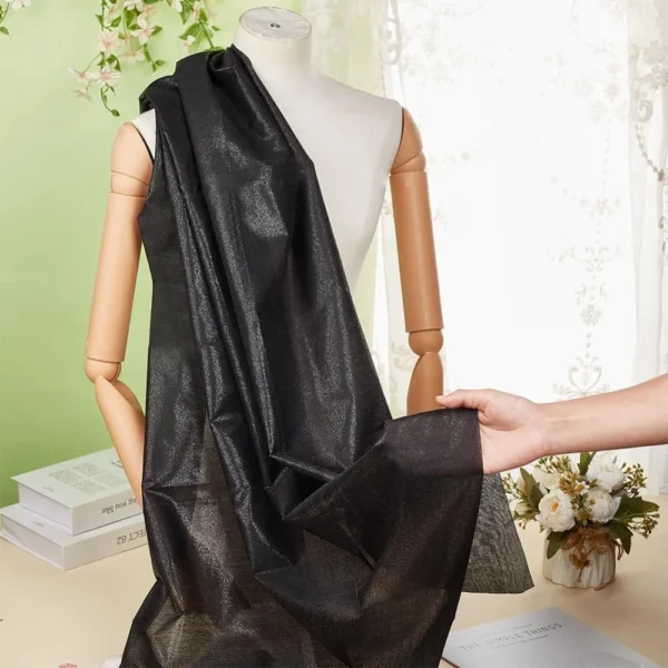 Black Fusible Cotton Interfacing Fabric – 45.3 × 43.3 in