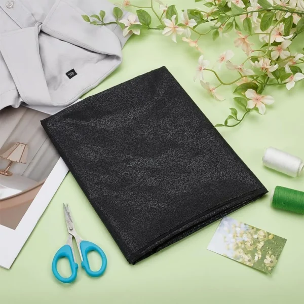 Black Fusible Cotton Interfacing Fabric – 45.3 × 43.3 in