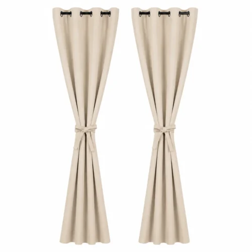 100% Blackout Curtains with Tiebacks – 2-Piece Set