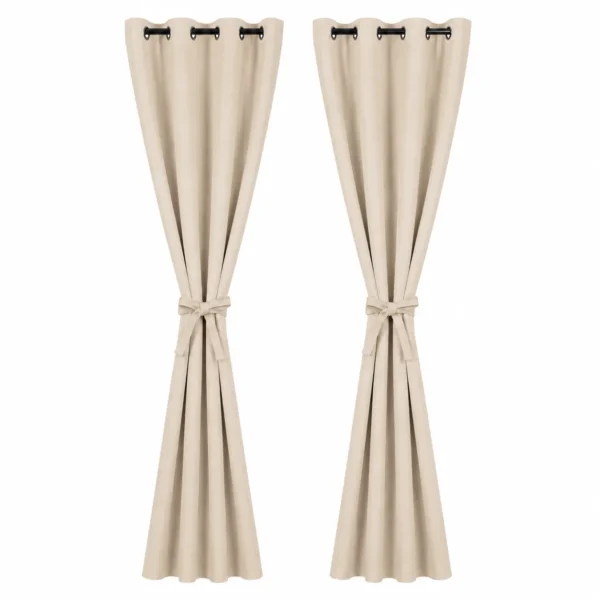 100% Blackout Curtains with Tiebacks – 2-Piece Set