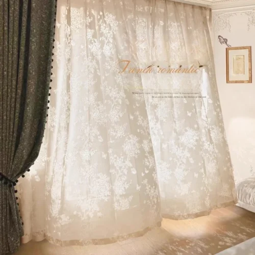 Luxury Butterfly Sheer Tulle Curtain – 100 × 250 cm
