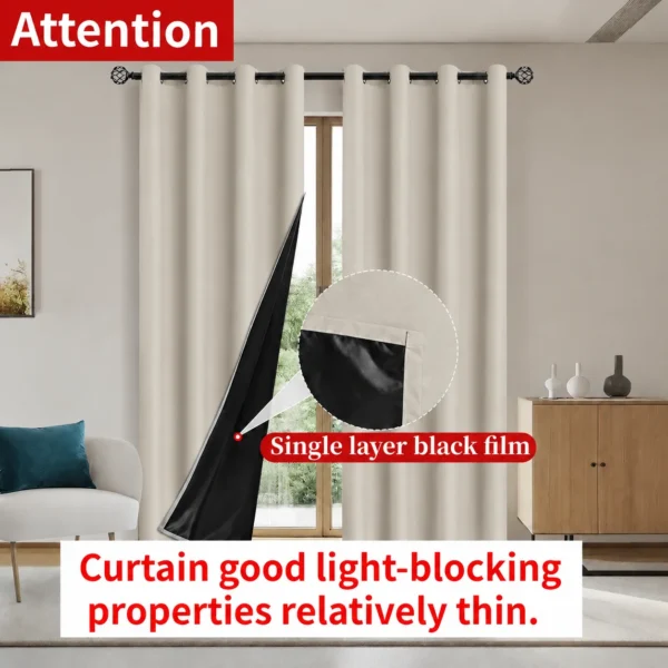 100% Blackout Curtains with Tiebacks – 2-Piece Set