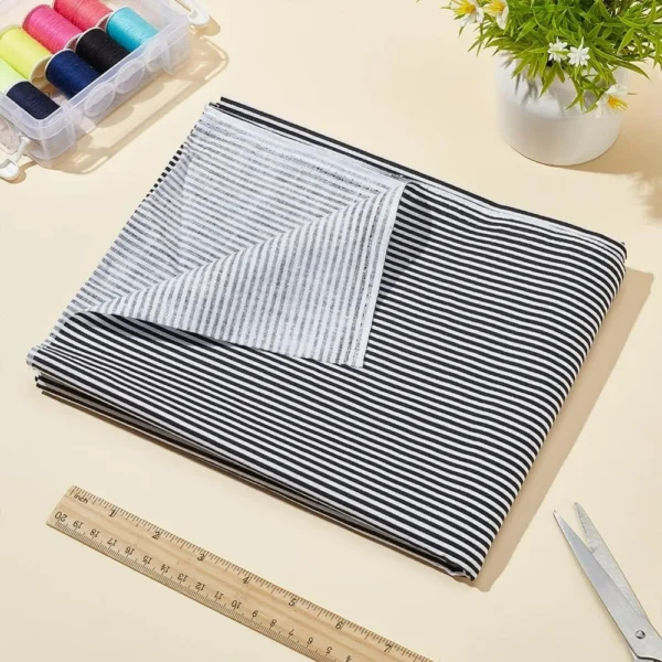 S9092b862e5504f6f90f953fc82d0ccb2L.webp Black & White Striped Cotton Fabric – 1.09 Yard