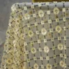 3D Floral Tassel Sequin Embroidered Mesh Lace Fabric – 1 m