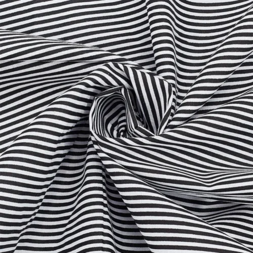 Black & White Striped Cotton Fabric – 1.09 Yard