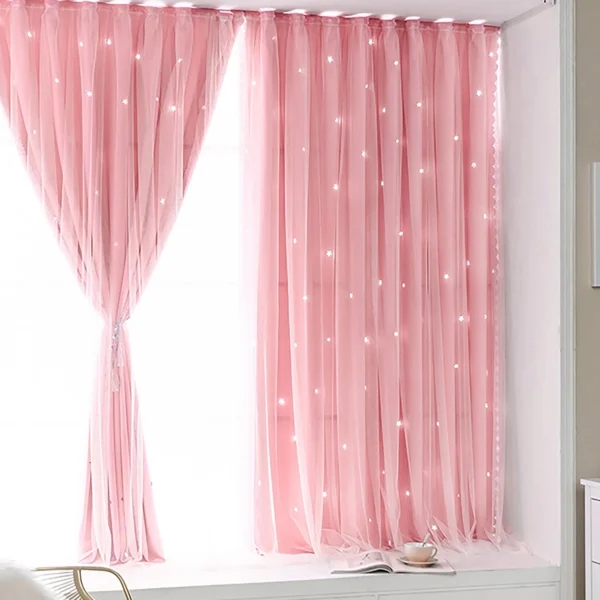 Sfd6b65a4eca842a28835cbe7f9447d11H.webp Star Cut-Out Blackout Curtain – 70 × 120 cm