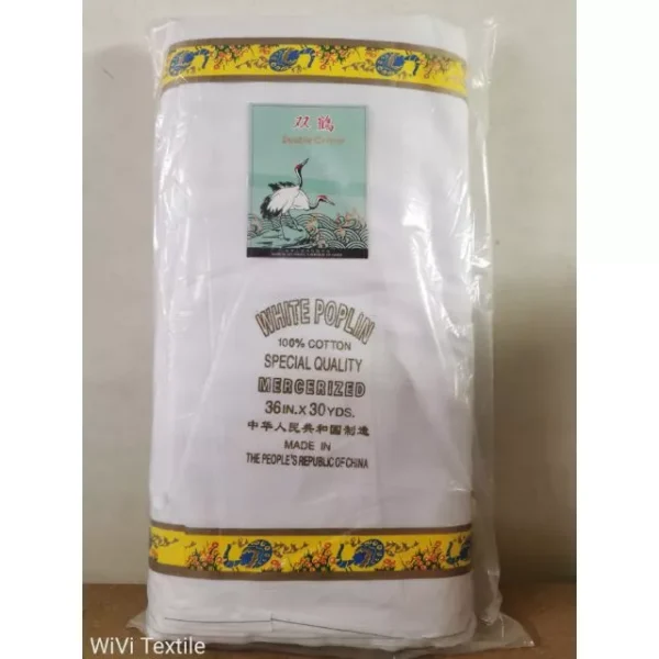 100% Cotton White Poplin Fabric – 30 Yards