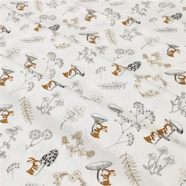 e0785bd0b46075436d2978034c2728e3.webp Cotton Twill Fabric – Cartoon Squirrel & Plant Design