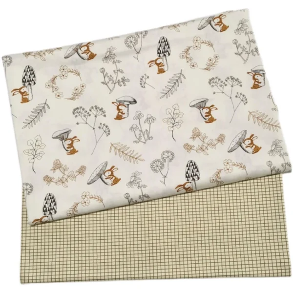 f88f866426a49401665d59ad670d72ca.webp Cotton Twill Fabric – Cartoon Squirrel & Plant Design