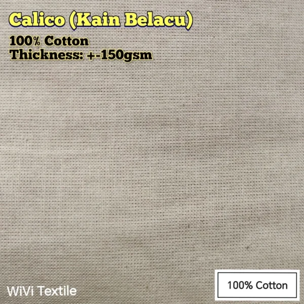 my-11134207-7rasf-mcf5ojqr0b7u79.webp Unbleached Cotton Calico Muslin Fabric – 62/63" Wide