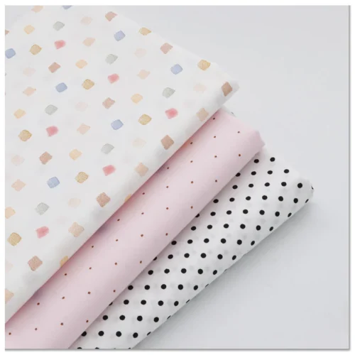 Cotton Twill Fabric – Colorful Sugar Cube Polka Dot Design